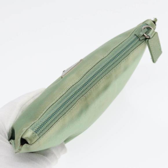 PRADA Pouch Satin Green Silver Auth 86519 - Picture 6 of 16